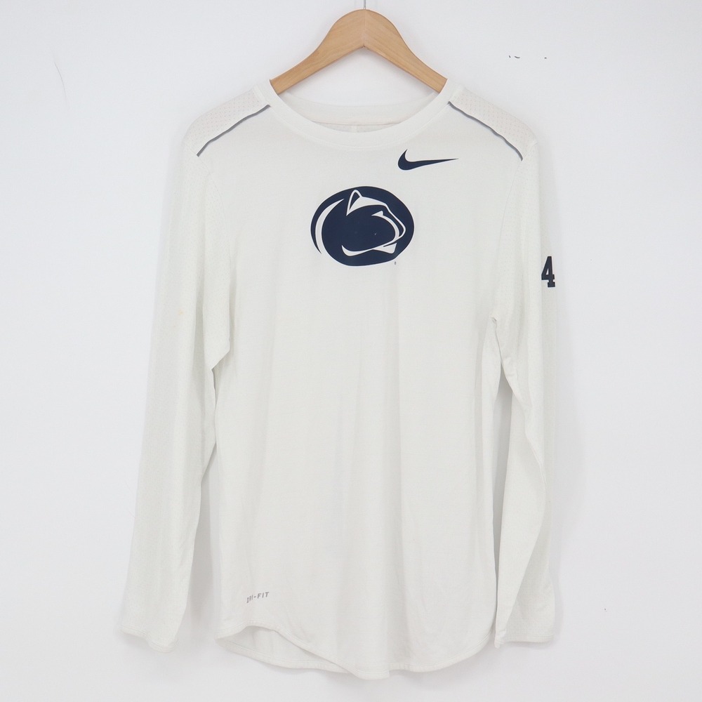 Penn State Nike Long Sleeve Shirt Mens S White NCAA Football Good